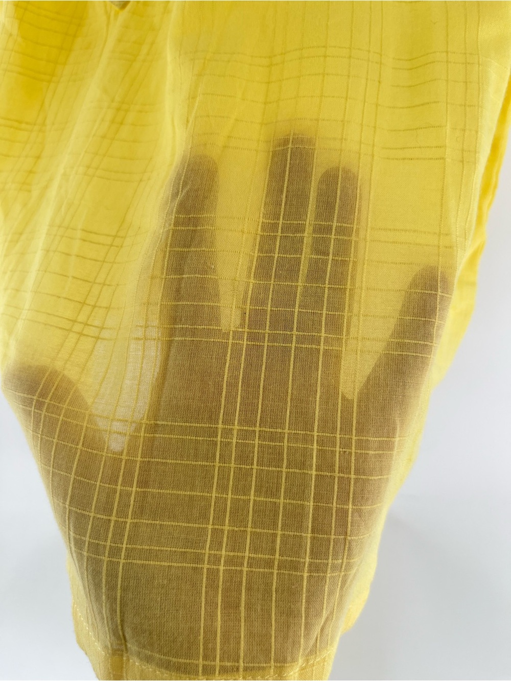 Solitaire Yellow Ruffle-Sleeve Button Front Blouse - Picture 6 of 13